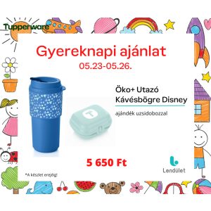 Utazó Kávésbögre Disney + ajándék Uzsidoboz kék