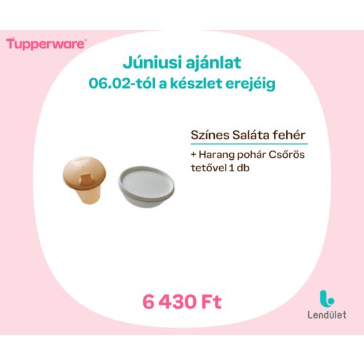 Színes saláta fehér + 1 db Harang Pohár Csőrös tetővel barack