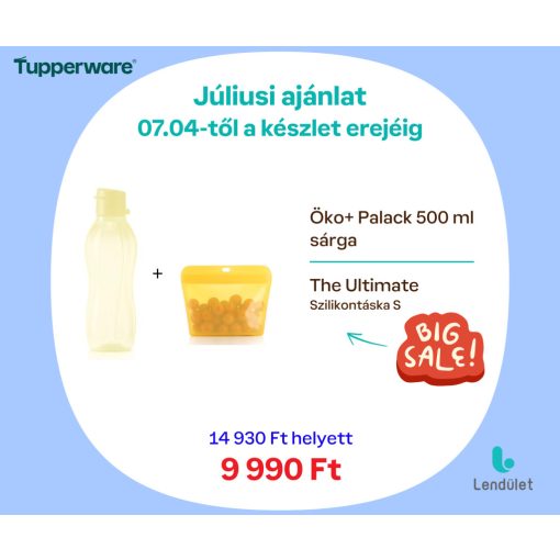 Öko+ Palack 500 ml sárga + Szilikontáska S sárga kedvezménnyel