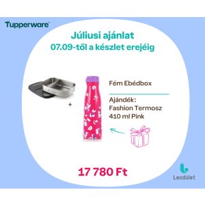 Fém Ebéd Box + ajándék Fashion Termosz 410 ml pink