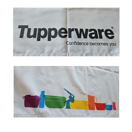 Fehér terítő - színes mintával