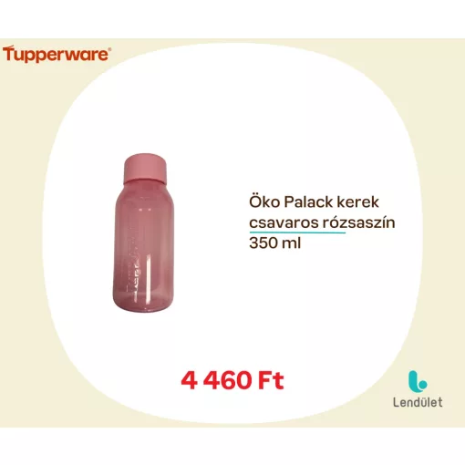 Öko+ Palack 350 ml csavaros rózsaszín
